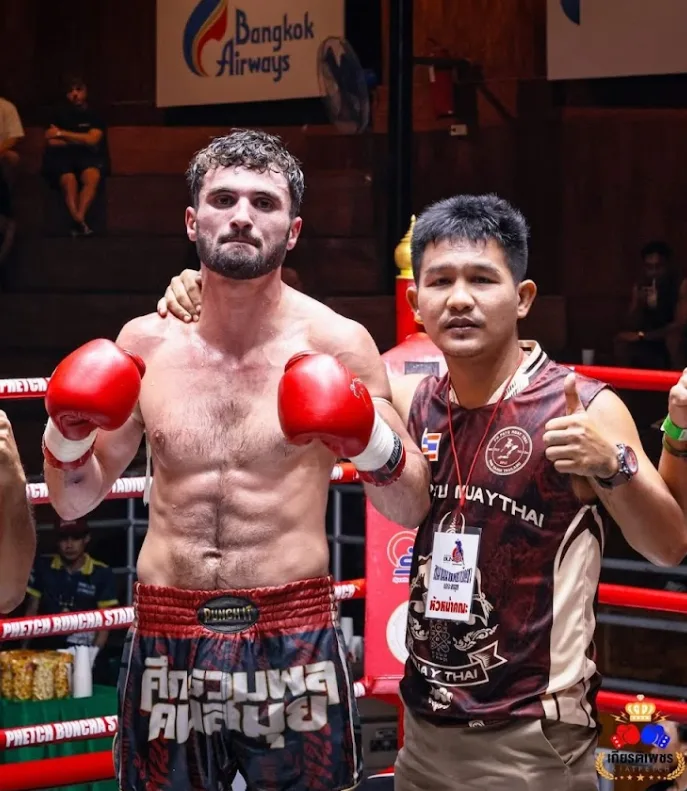 Teddy and Kru Payu at Phetch Buncha Stadium