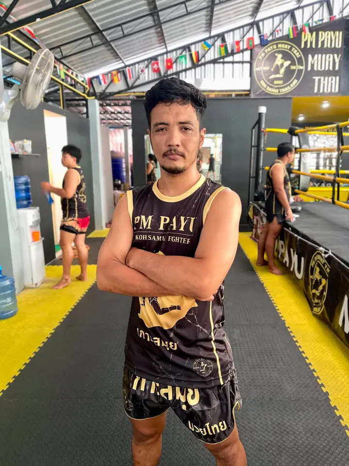 Kru Ball, Muaythai coach at PM Payu Muaythai in Bophut, Koh Samui, Thailand