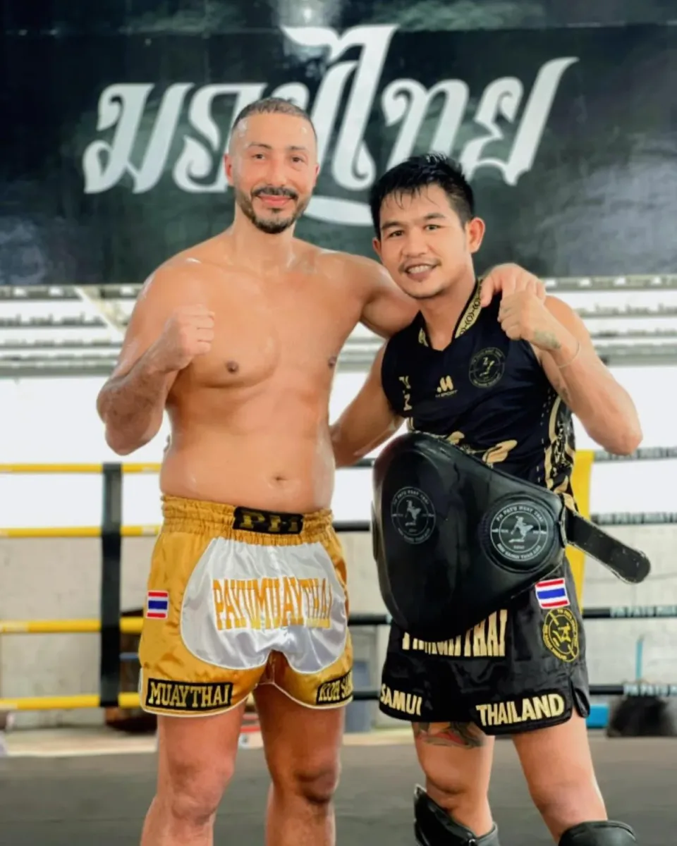 Kru Payu coaching a private Muaythai session, Koh Samui