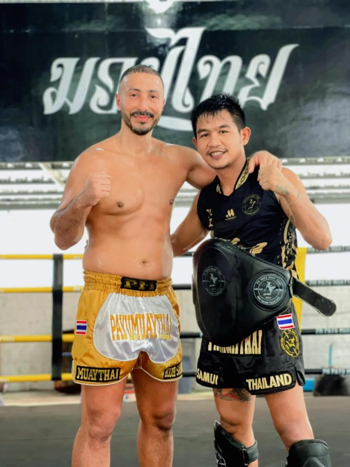 Kru Payu coaching a private Muay Thai session, Koh Samui